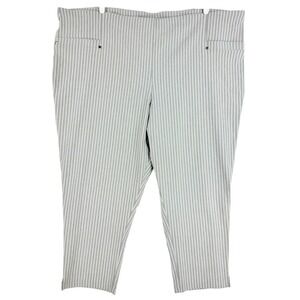Maurices Women's Stretch Grey/White High Rise Striped Crop Pants Plus Sz 4X NWOT